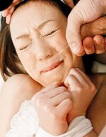 Rina Yuuki Asian is teased with vibrator and gets cum on face